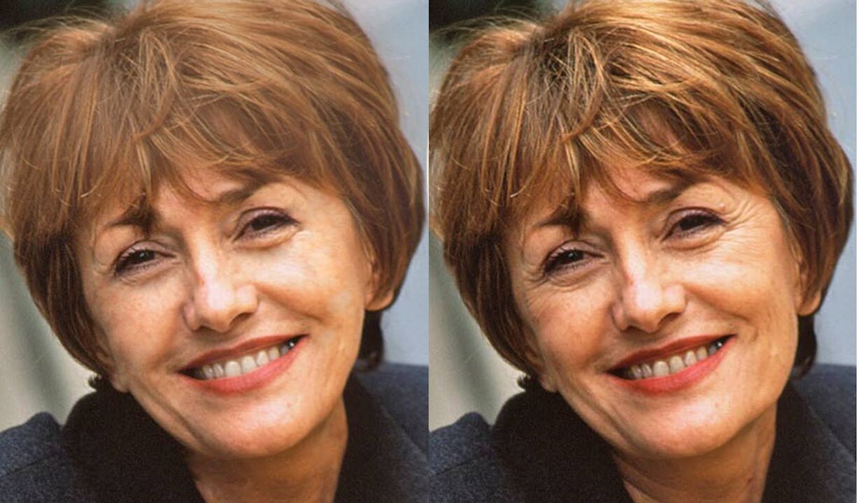 sejas fotoattēls pirms un pēc konturēšanas